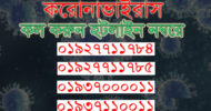 করোনা ভাইরাসের লক্ষণ দেখা দিলে কল করুন